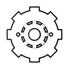 Gear icon Cog circle wheel and machine theme Isolated design Vector illustration