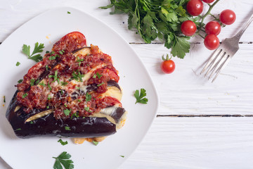 Baked eggplant with tomato