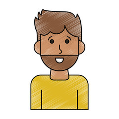 Man cartoon icon Male avatar person people and human theme Isolated design Vector illustration