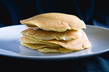 Pancakes Pile with Maple Syrup