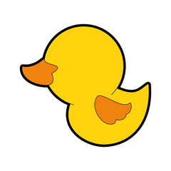 cartoon duck animal icon over white background colorful design vector illustration