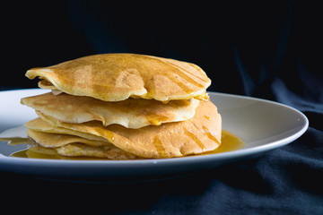 Pancakes Pile with Maple Syrup