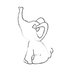 cartoon elephant animal icon over white background vector illustration