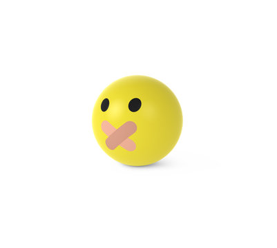 Smiley mit Pflaster auf dem Mund 
