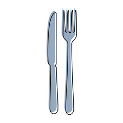 knife and fork icon over white background vector illustration