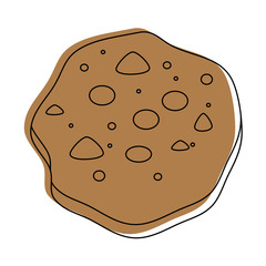 chocolate chips cookie icon over white background vector illustration