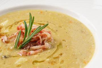 soup with bacon