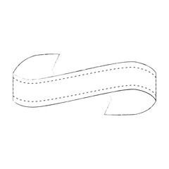 decorative ribbon icon over white background vector illustration