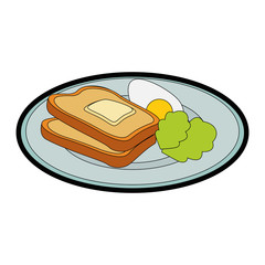 plate with breakfast food icon over white background vector illustration