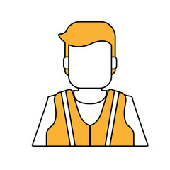 Man icon Industrial security safety and protection theme Isolated design Vector illustration