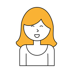 Woman cartoon icon Girl female avatar person people and human theme Isolated design Vector illustration