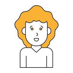 Woman cartoon icon Girl female avatar person people and human theme Isolated design Vector illustration