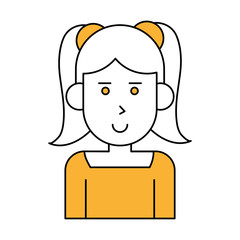 Woman cartoon icon Girl female avatar person people and human theme Isolated design Vector illustration