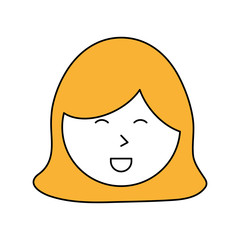 Woman cartoon icon Girl female avatar person people and human theme Isolated design Vector illustration