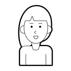 Woman cartoon icon Girl female avatar person people and human theme Isolated design Vector illustration