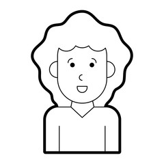 Woman cartoon icon Girl female avatar person people and human theme Isolated design Vector illustration