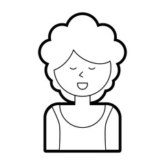 Woman cartoon icon Girl female avatar person people and human theme Isolated design Vector illustration