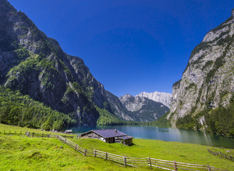 Obersee Lake in the Berchtesgaden National Park, Bavaria