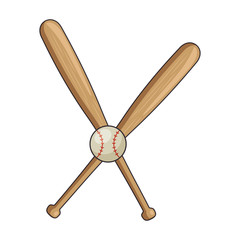 baseball ball and bats vector illustration design
