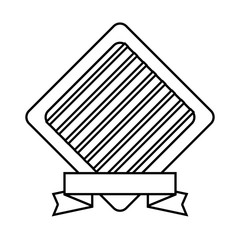 frame with ribbon icon vector illustration design