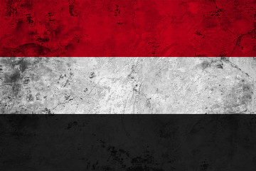 Flag of the Yemen close up