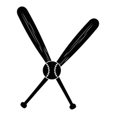 Obraz premium baseball ball and bats vector illustration design