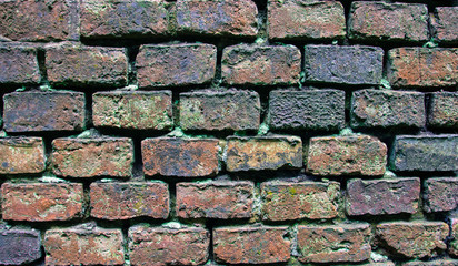 Old red brick wall texture background .