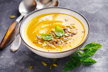 Homemade pumpkin soup