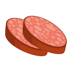 sliced sausage meat icon vector illustration graphic desgn