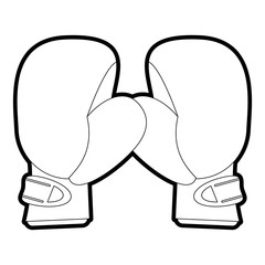 Boxing gloves icon of sport hobby and competition theme Isolated design Vector illustration