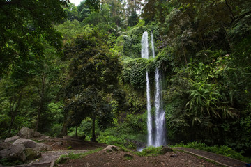 Beautuful waterfall near Rinjani, Senaru, Lombok, Indonesia