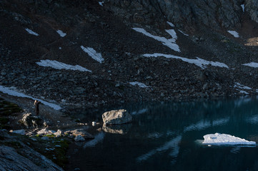 Alpine lake among the rocks, Arhyz, Russian Federation