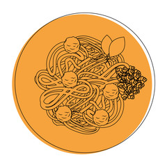 Delicious spaghetti food icon vector illustration graphic design