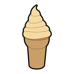 Delicious cone ice cream icon vector illustration graphic design