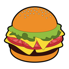 Hamburger fast food icon vector illustration graphic design