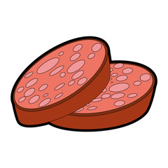 sliced sausage meat icon vector illustration graphic desgn