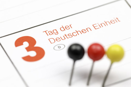 Kalenderblatt - 3. Oktober - Tag der Deutschen Einheit - Feiertag