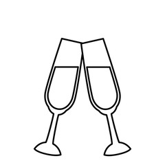 champagne cup crystal icon, vector illustration graphic, design