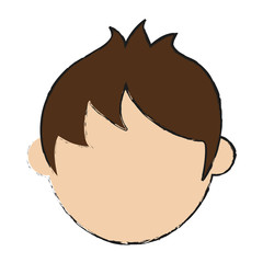Boy head icon of male man and kid theme Isolated design Vector illustration