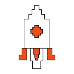 Obraz premium Rocket icon of spaceship aircraft and start up theme Isolated design Vector illustration