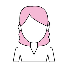 Woman icon Girl female avatar person people and human theme Isolated design Vector illustration