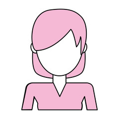 Woman icon Girl female avatar person people and human theme Isolated design Vector illustration