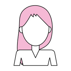 Woman icon Girl female avatar person people and human theme Isolated design Vector illustration