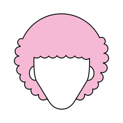 Woman head icon Girl female avatar person people and human theme Isolated design Vector illustration