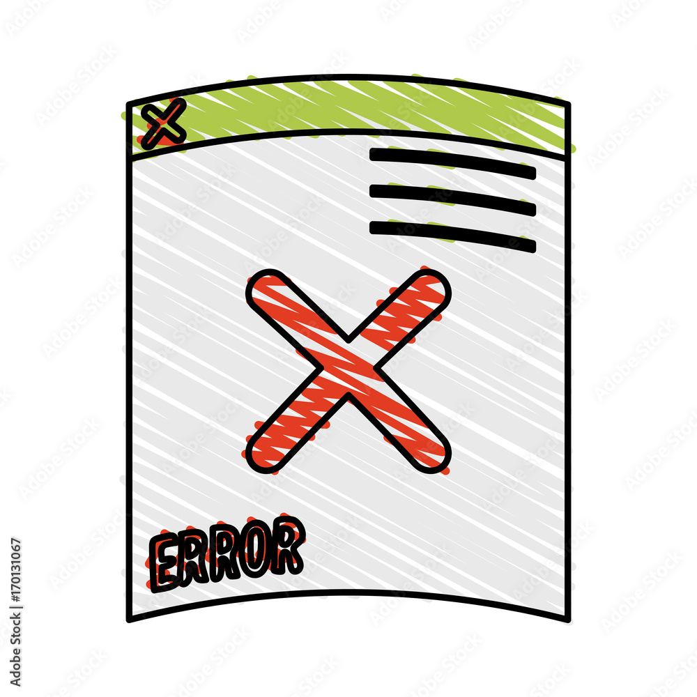 Poster error document icon of warning alert and failure theme isolated design vector illustration
