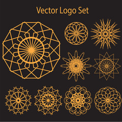 Ornamnental symbols. Vector geometric set.