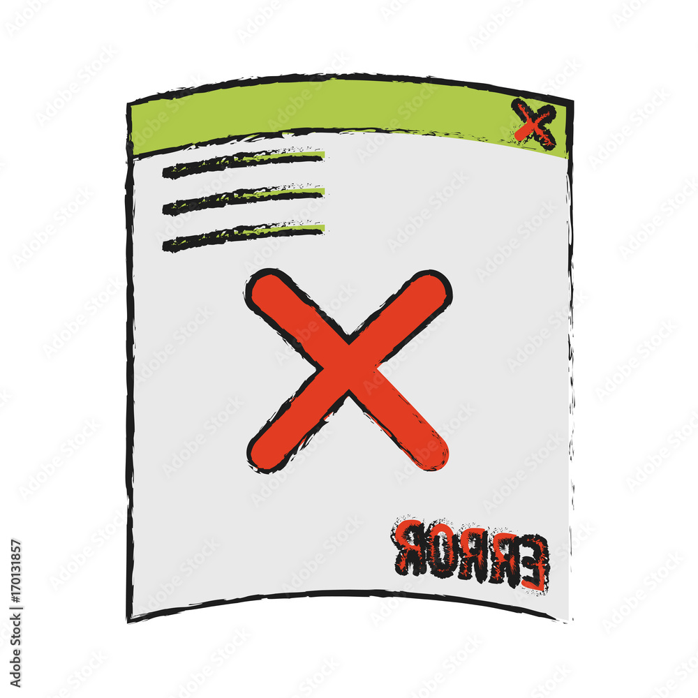 Poster error document icon of warning alert and failure theme isolated design vector illustration