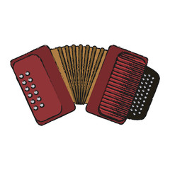 Accordion icon of instrument music and sound theme Isolated design Vector illustration