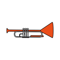 Trumpet icon of instrument music and sound theme Isolated design Vector illustration