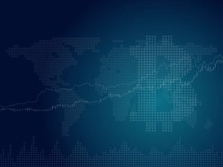 Abstract bitcoin chart background. Vector illustration.